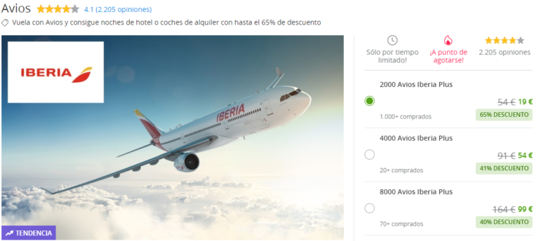 Cómo Comprar Avios de Iberia Plus con Descuento vía Groupon