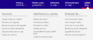 Transferencia de millas LATAM Pass