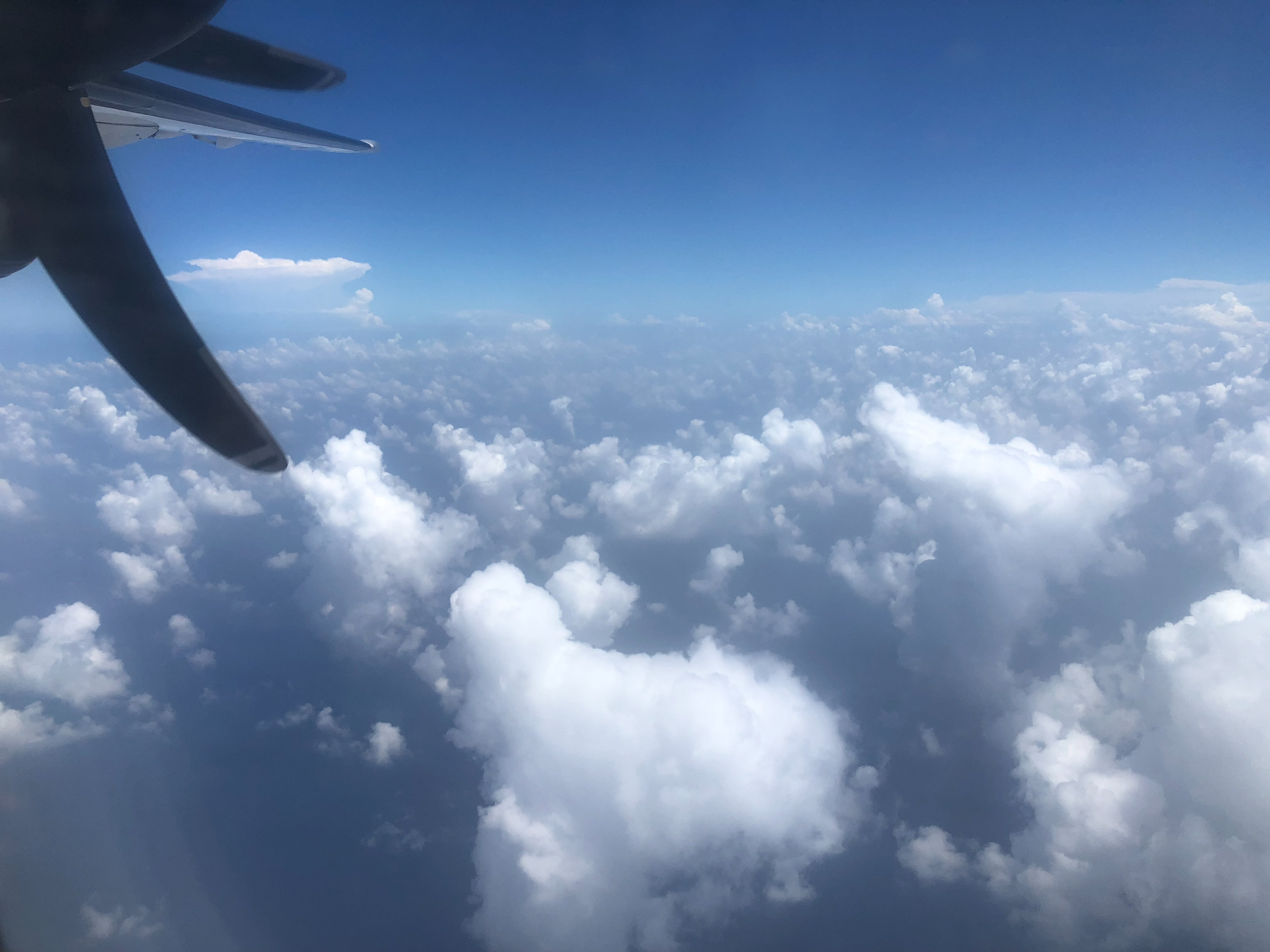 avión volando sobre nubes